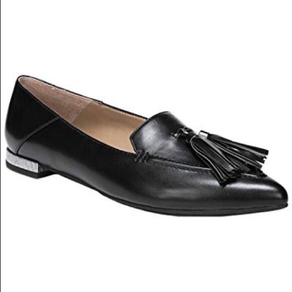 Franco Sarto Womens Rachelle Black Tassel Flat Loafer Pointed Toe size 7.5M - Picture 1 of 16